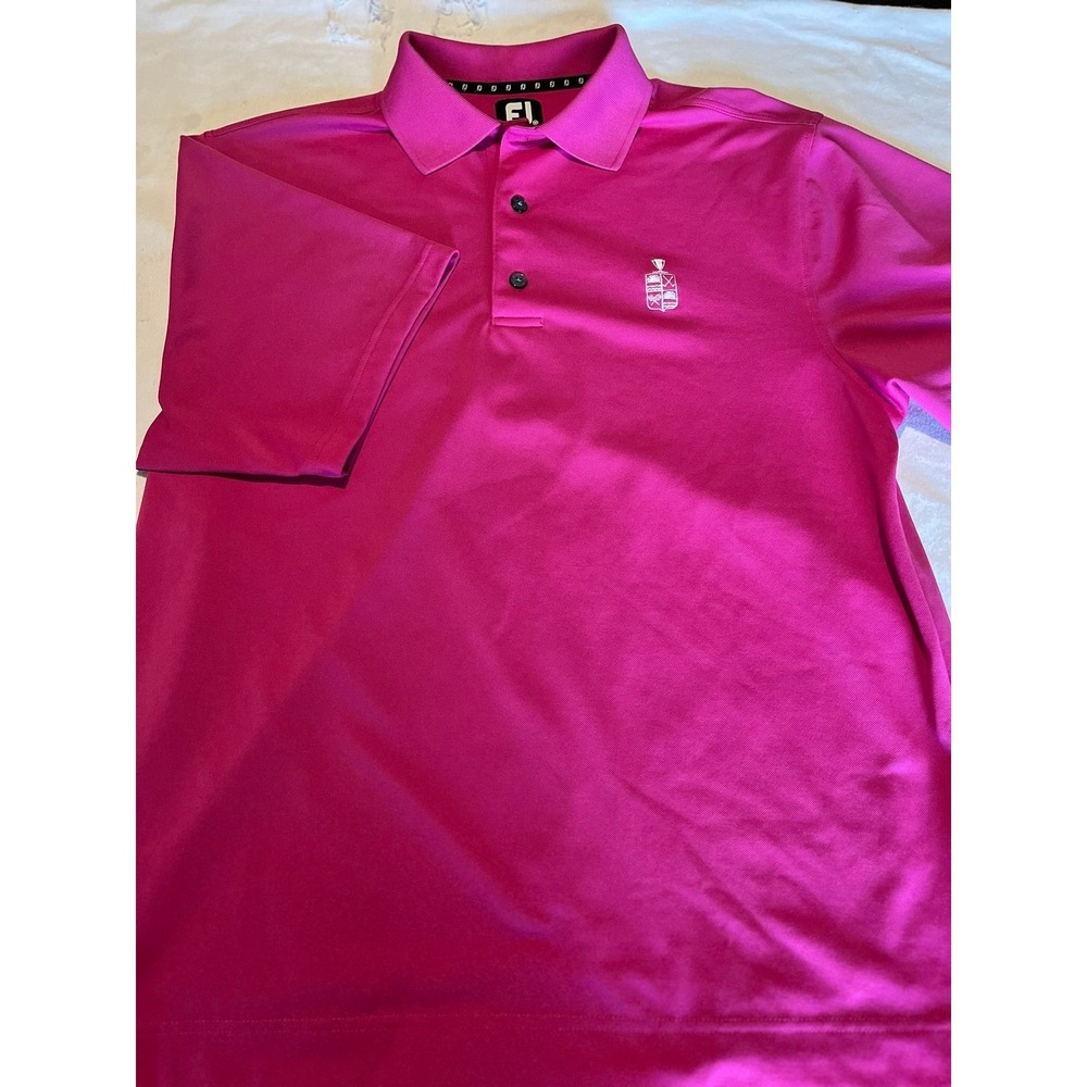 FootJoy Golf Polo Shirt Hot Pink‎ Embroidered Logo Athletic Menswear